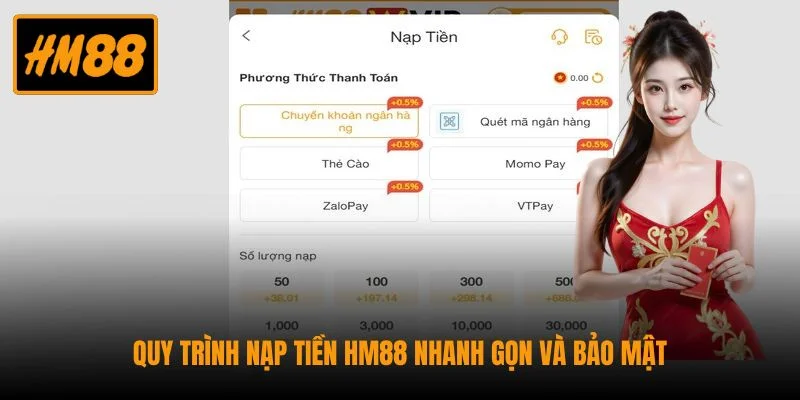 Quy trình nạp tiền HM88 nhanh gọn và bảo mật